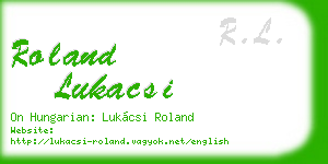roland lukacsi business card