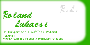 roland lukacsi business card